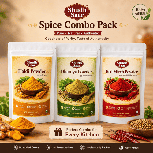 Shudhsaar Masala Combo Pack – Haldi, Dhaniya & Red Chilli Powder